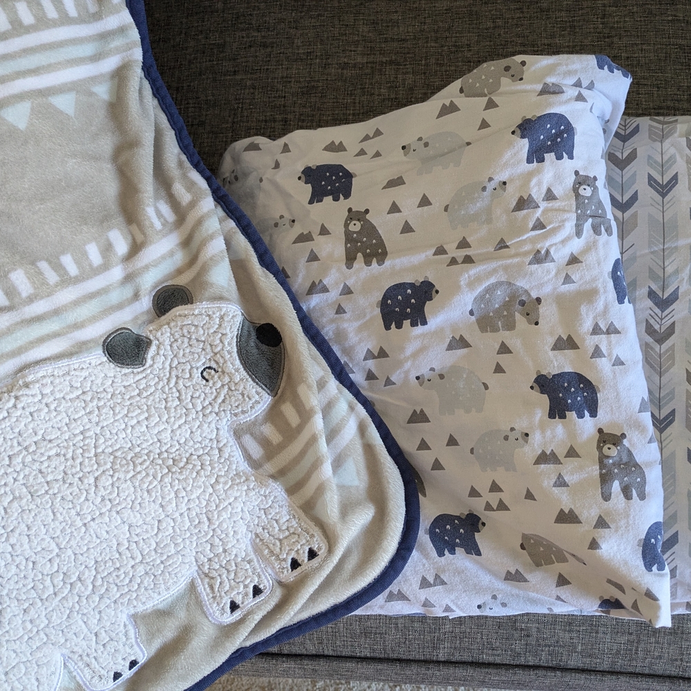 Polar Bear Themed Kids Blanket Set